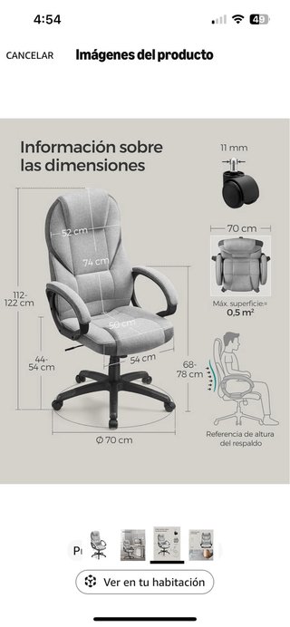 Silla de oficina ergonómica gris