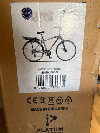 Bicicleta Eléctrica Lancia Gris y Negra