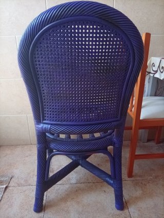 Silla Vintage Ardeco Años 70 Bambú, Ratán y madera