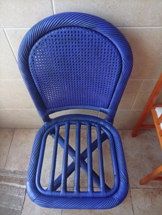 Silla Vintage Ardeco Años 70 Bambú, Ratán y madera