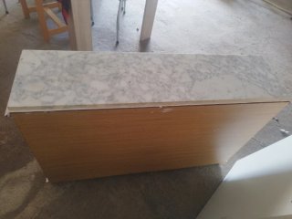 Mueble recibidor antiguo mármol y madera