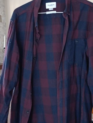 Camisa Vaquera Pull&Bear Gris Talla M