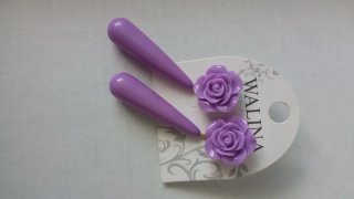 Pendientes Flamenca Morados Flor Rosa
