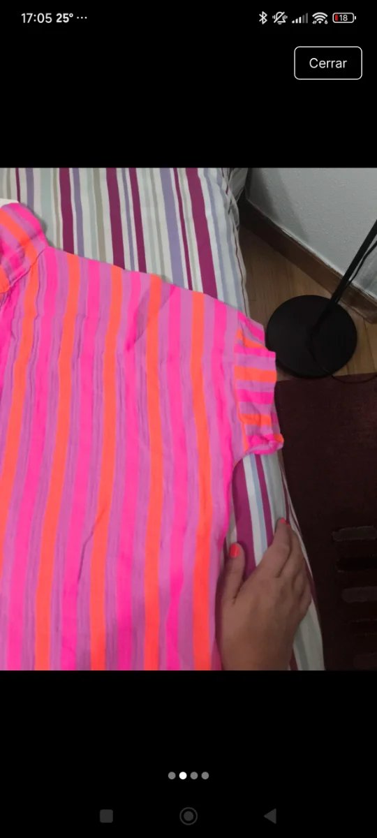 Vestido playero rayas naranja y rosa. Talla XXL