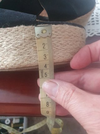 Sandalias cuña esparto 38 TEX negras T38