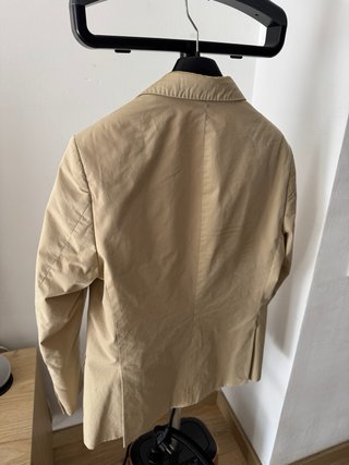 Americana El Ganso Beige Forro Rojo