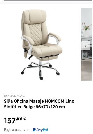 Silla con Reposapiés , calefacción y masaje