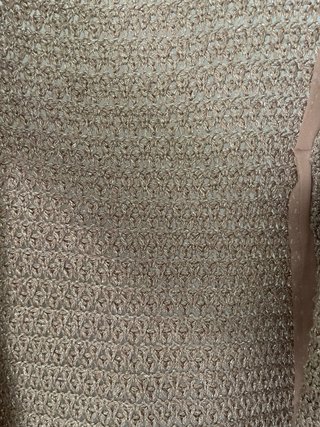 Chaqueta tejida beige dorada mujer