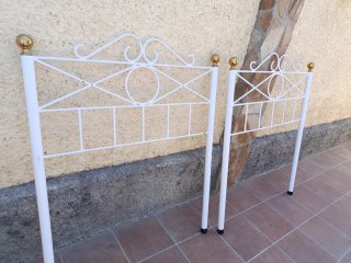Cabeceros de cama metálicos blancos media 98 x1,17