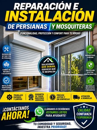 Se instalan y reparan persianas y mosquiteras