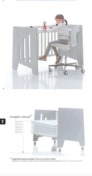 Cuna colecho madera blanca 60x120 cm