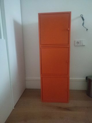 3 Cajas de almacenamiento naranja de metal