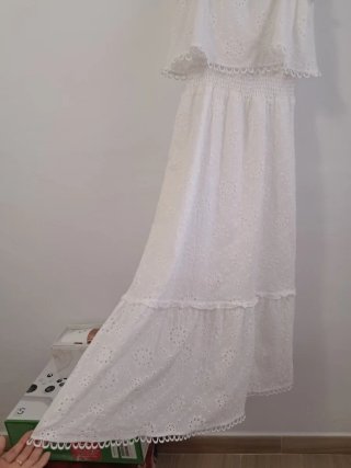 Vestido blanco bordado tirantes