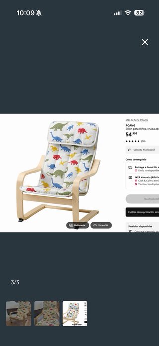 Hamaca infantil IKEA funda dinosaurios