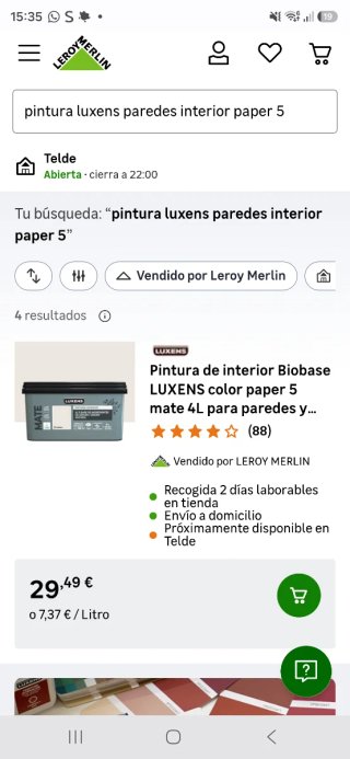 Pintura Luxens Paredes Interior 4L Mate