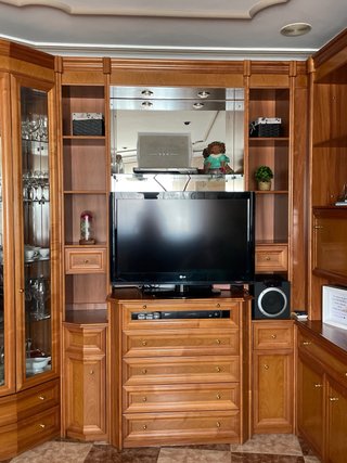 Mueble de salón madera y cristal (3 partes)