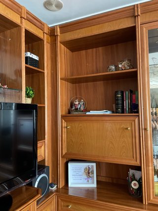 Mueble de salón madera y cristal (3 partes)
