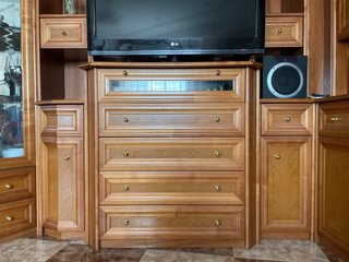Mueble de salón madera y cristal (3 partes)