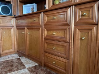 Mueble de salón madera y cristal (3 partes)