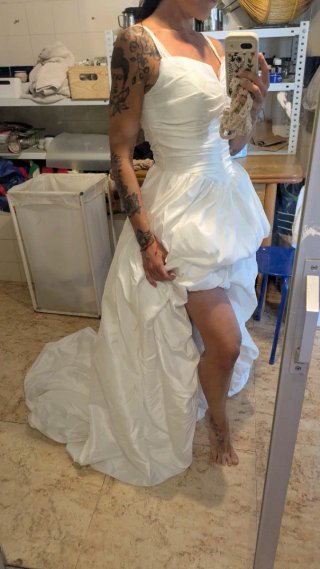 Vestido Novia/Evento Blanco T.XS palabra de honor