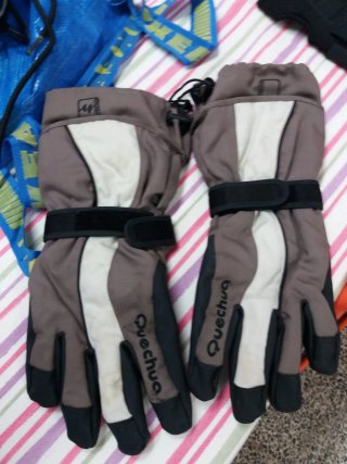Guantes de Nieve Quechua Marrón y Blanco