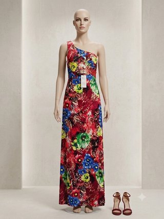 Nuevo con etiquera Vestido largo estampado T:M/L