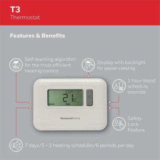 Termostato con cavo Honeywell Home T3C110AEU T3