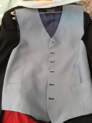 Traje de boda con levita, negro. T 56. Pantalón 54