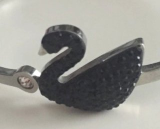 Pulsera Swarovski Cisne Negro y Cristal