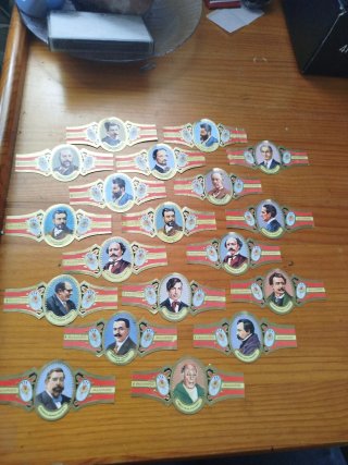 Lote x5e 19 Vitolas Antiguas Serie Pintores Álvaro