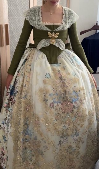 Corpiño verde traje de fallera
