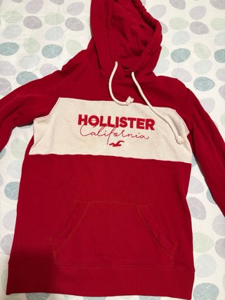 Sudadera Hollister Roja y Blanca Talla XS