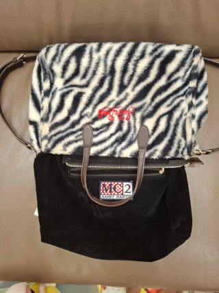 Borsa Saint Barth pelliccia zebra