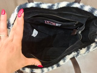 Borsa Saint Barth pelliccia zebra