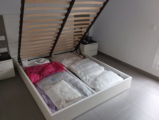 Canapé abatible 150x190 Blanco Brillo