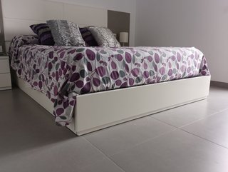 Canapé abatible 150x190 Blanco Brillo