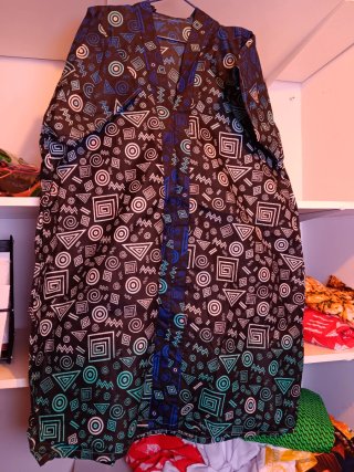 Vestido corto Ankara estampado