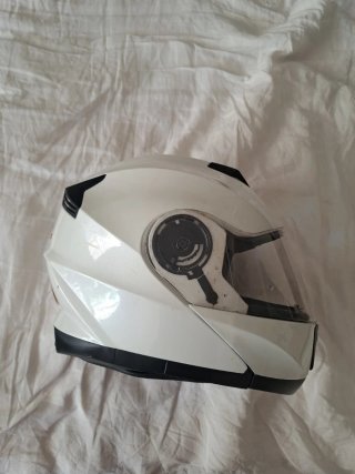 Casco de moto blanco COURSE. Talla M (57-58).