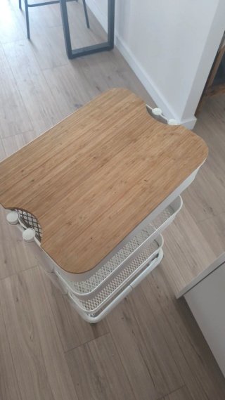 Carrito Auxiliar Ikea 3 Estantes con Madera