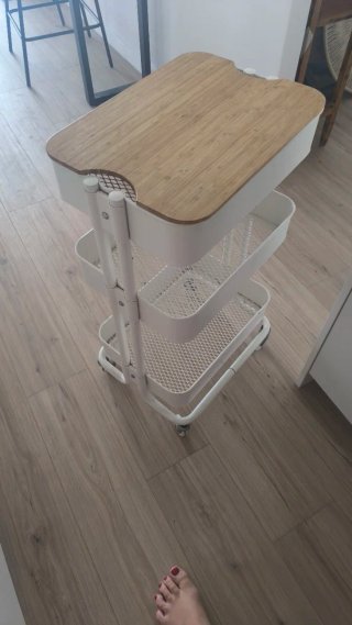 Carrito Auxiliar Ikea 3 Estantes con Madera