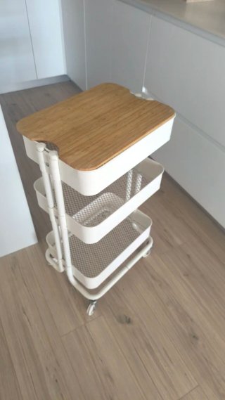 Carrito Auxiliar Ikea 3 Estantes con Madera