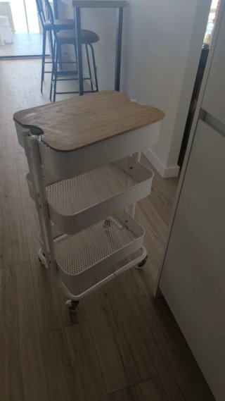 Carrito Auxiliar Ikea 3 Estantes con Madera
