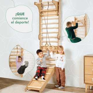 6en1 Pared sueca + Escalera + columpio+ tobogán