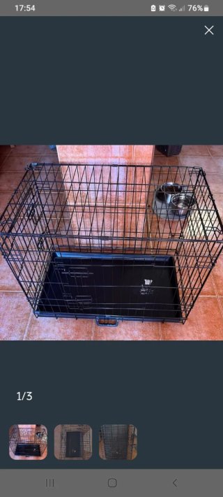 Jaula plegable para mascotas negra