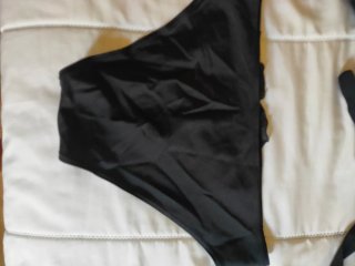 Bikini negro volantes lazadas Talla M