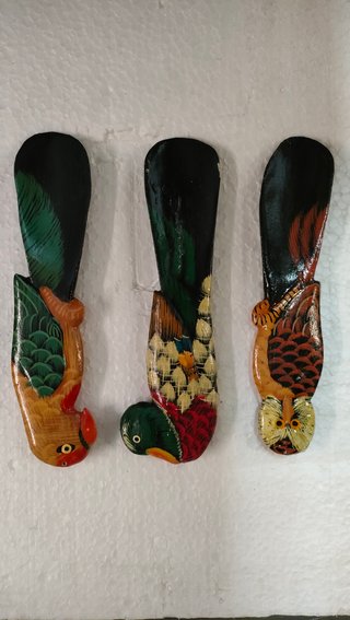6 Calza Scarpe Legno Dipinti a Mano
