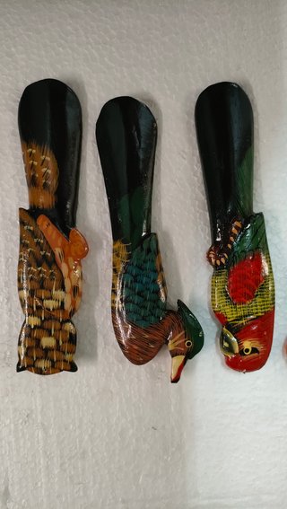6 Calza Scarpe Legno Dipinti a Mano