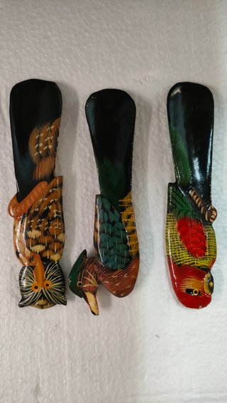 6 Calza Scarpe Legno Dipinti a Mano