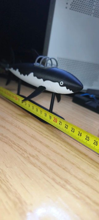 Figura Tintin Submarino Tiburón  3D
