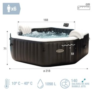Jacuzzi INTEX Octogonal Burbujas-Jets DELUXE 1080L